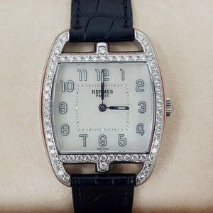 Hermes Cape Cod Tonneau GM CT1.730 Stainless Steel Diamond Watch